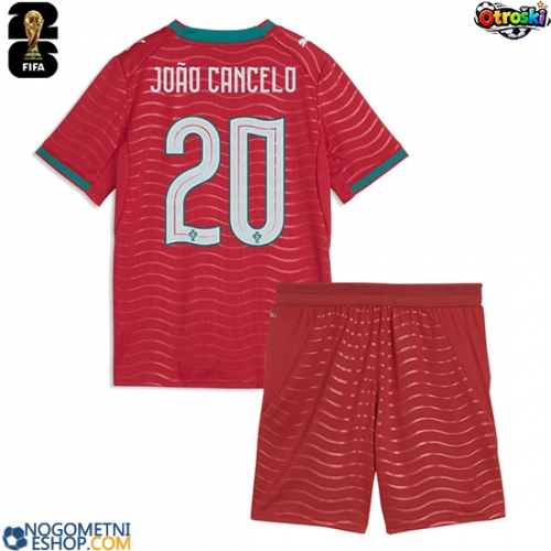 Otroški Nogometni dresi Portugalska Joao Cancelo #20 Domači SP 2026 Kratek Rokav (+ Kratke hlače)